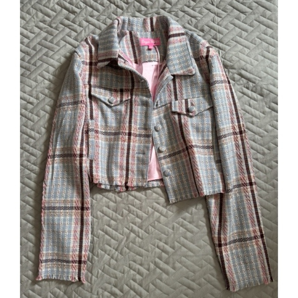 Sugar Thrillz-Stylish Plaid Women's Jacket-Size Medium
